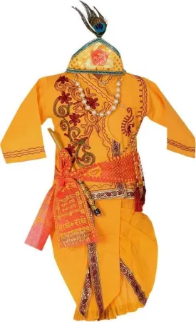 Ahhaaaa Cotton Krishna Dress Harmonium Dhoti with Handicraft Kurta for Boys