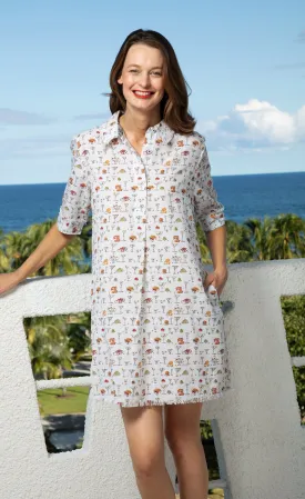 Chatham Dress Whimsical Martinis And Snacks Print