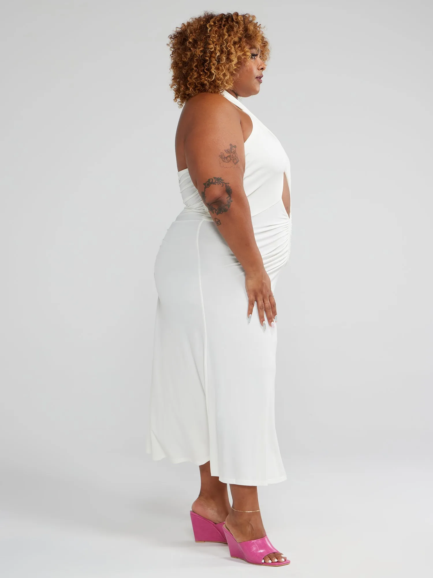 Crystal Crossneck Midi Dress