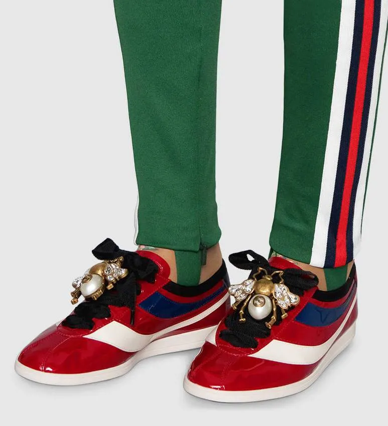 'Falacer' Patent Leather Sneaker with Web, Red