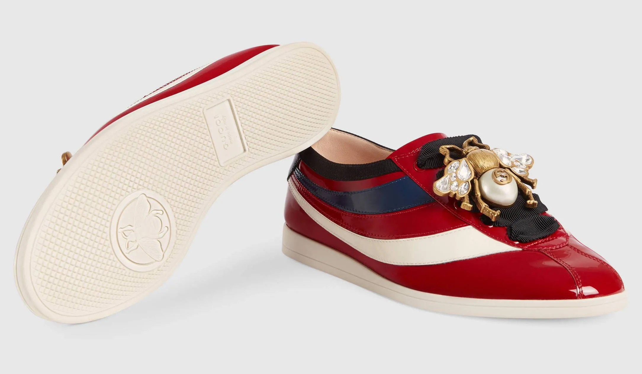 'Falacer' Patent Leather Sneaker with Web, Red
