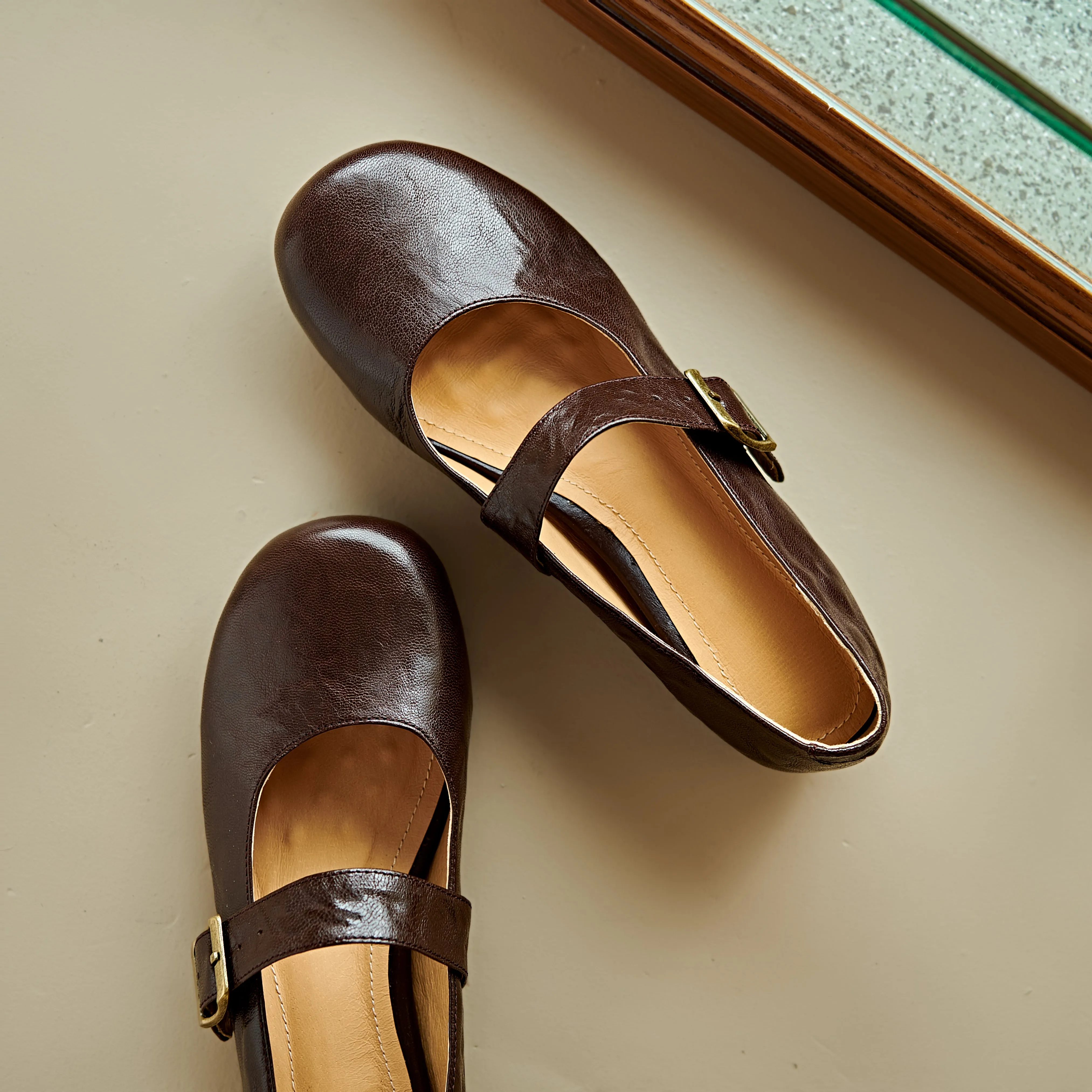 Handmade Vintage Soft Sole Mary Jane Ballet Flats Women's Shoes