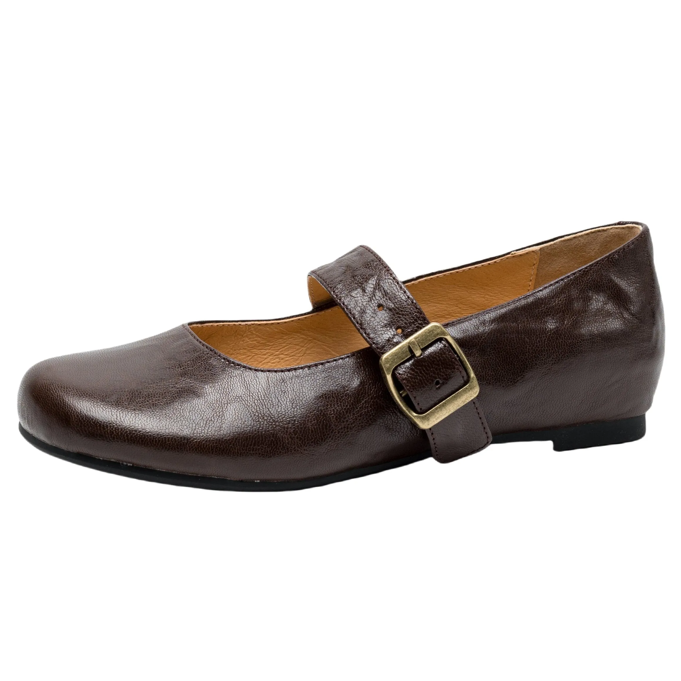 Handmade Vintage Soft Sole Mary Jane Ballet Flats Women's Shoes