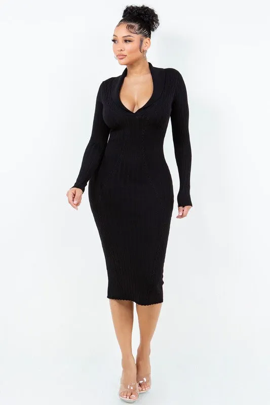 Keepin' it Classy Collared Ribbed Dress