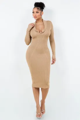 Keepin' it Classy Collared Ribbed Dress