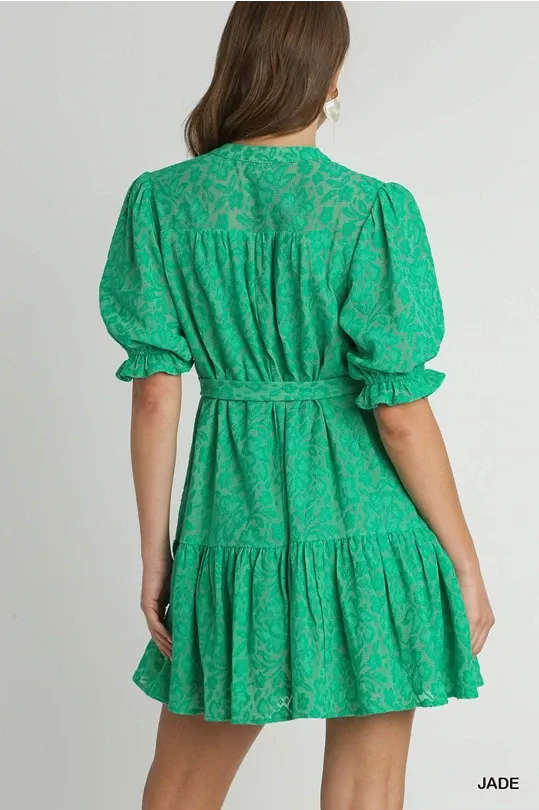 Lace Balloon Sleeve Dress