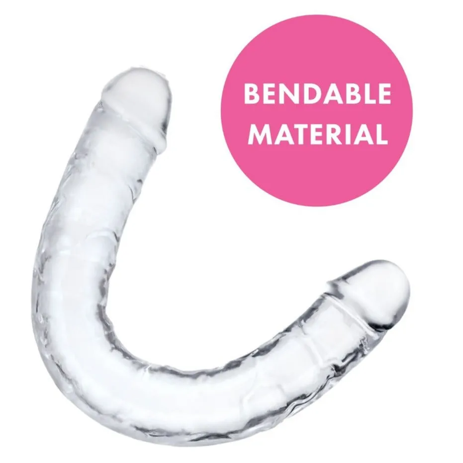 Me You Us Ultra Cock 15 Inch Jelly Double-Ended Dildo Clear