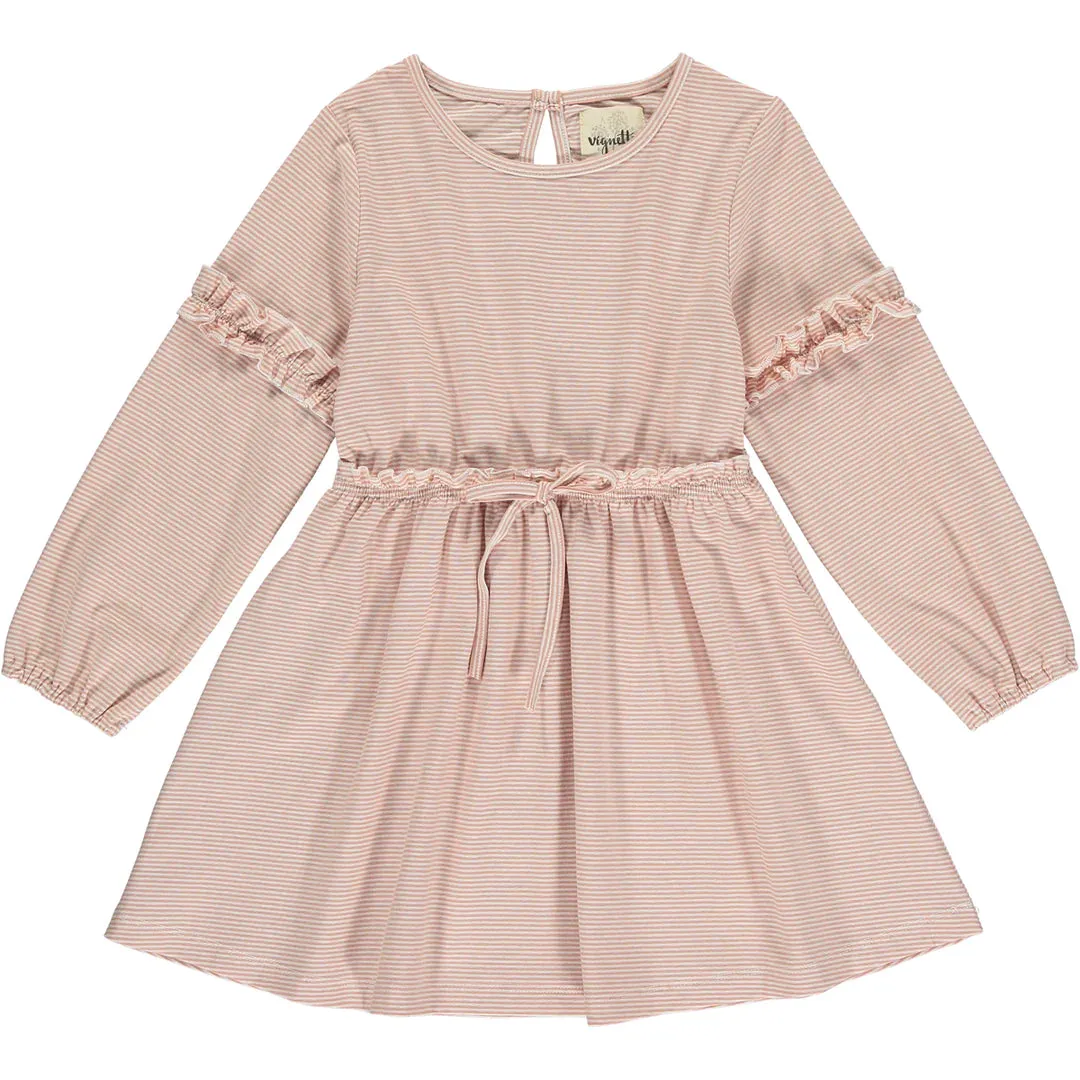 Mickey Dress, Peach Stripe
