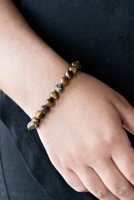 Open Door Jewelry - Centered - Brown Bracelet - Paparazzi Accessories