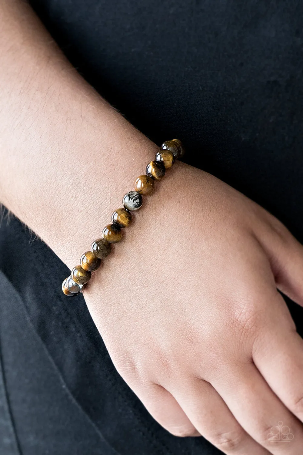 Open Door Jewelry - Centered - Brown Bracelet - Paparazzi Accessories