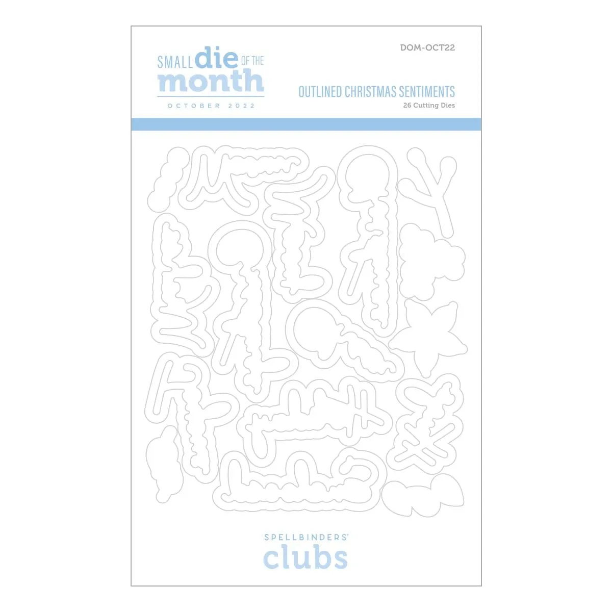 Outlined Christmas Sentiments - Small Die of the Month