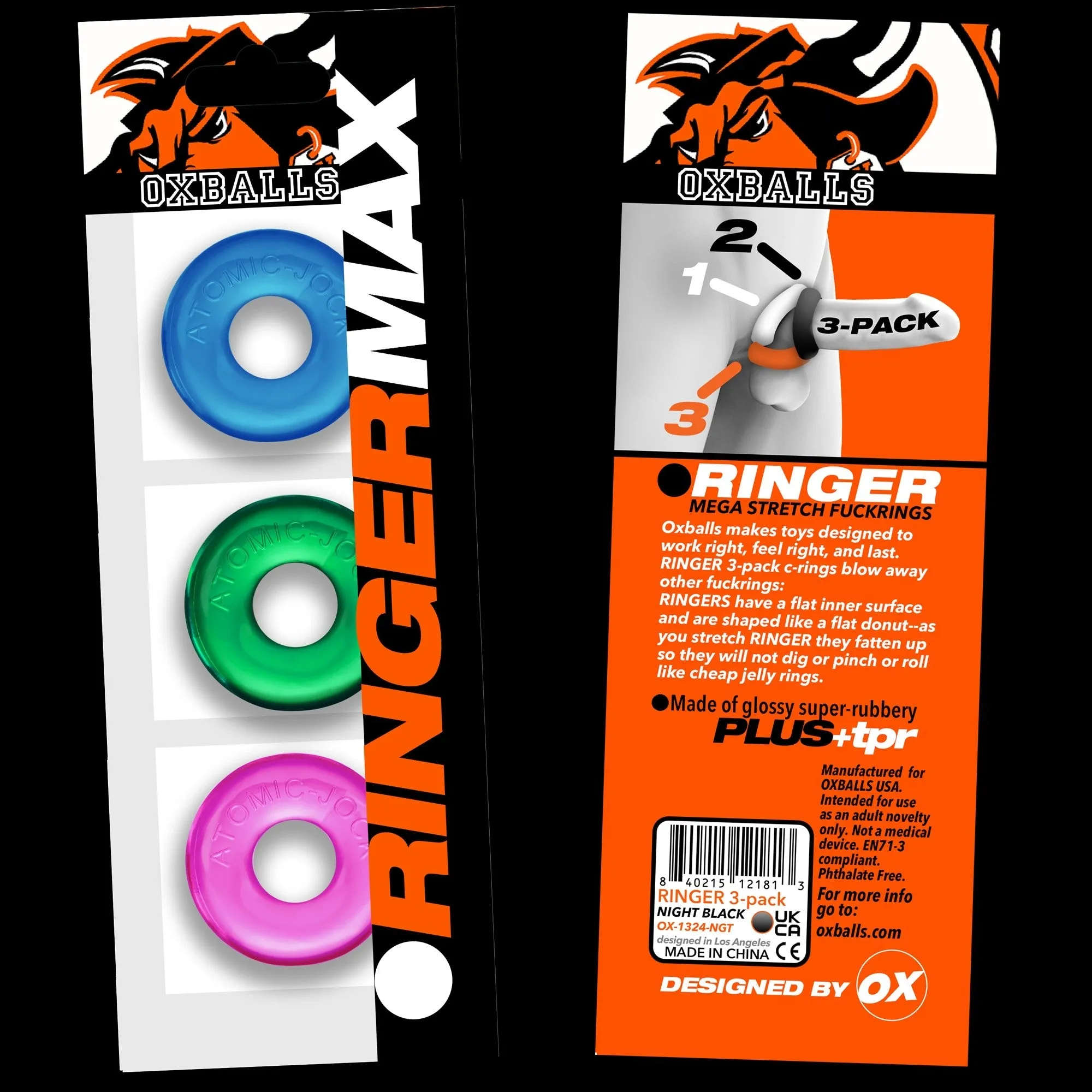 Oxballs Ringer Max Cock Ring Set Coloured 3 Pieces