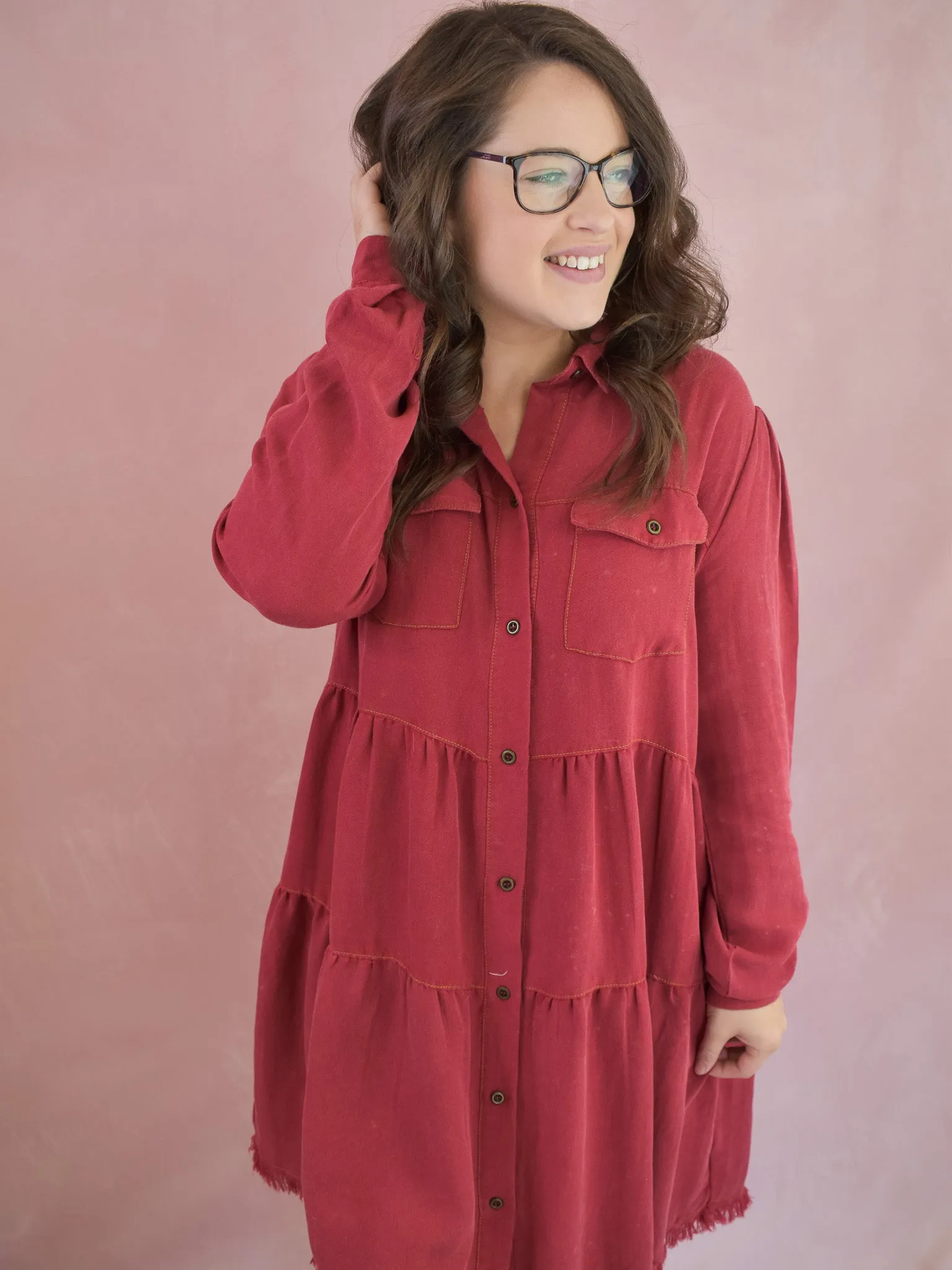 Perfect Path Button Front Dress