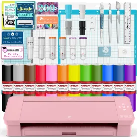 Silhouette Blush Pink Cameo 4 w/ Deluxe Blade & Tool Pack, Mat Pack, Vinyl
