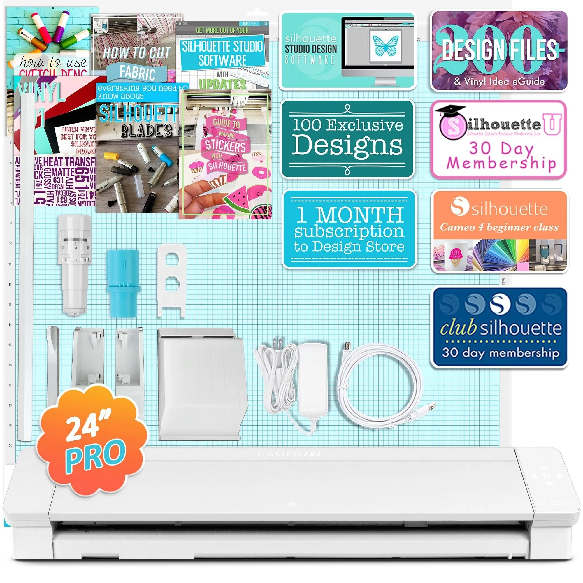 Silhouette White Cameo 4 PRO - 24" Electronic Vinyl & HTV Cutter