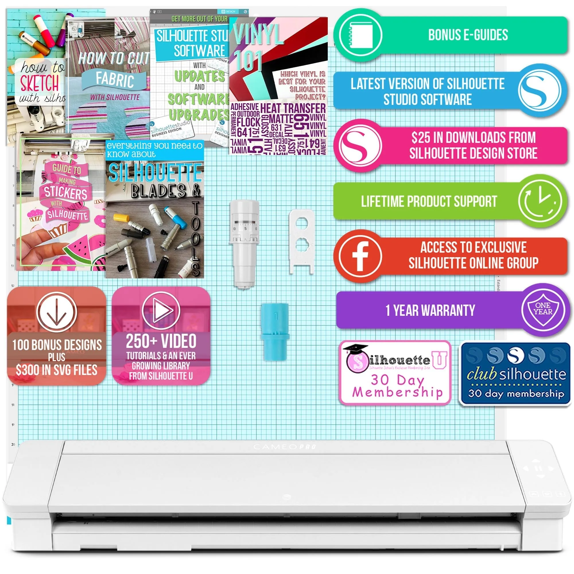 Silhouette White Cameo 4 PRO - 24" Electronic Vinyl & HTV Cutter