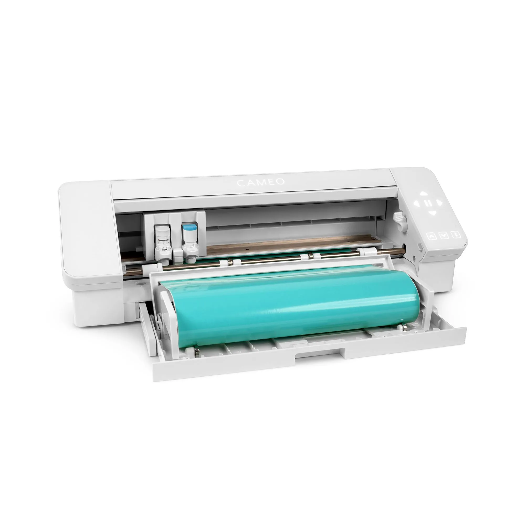 Silhouette White Cameo 4 w/ 15" x 15" Pink Slide Out Heat Press Bundle