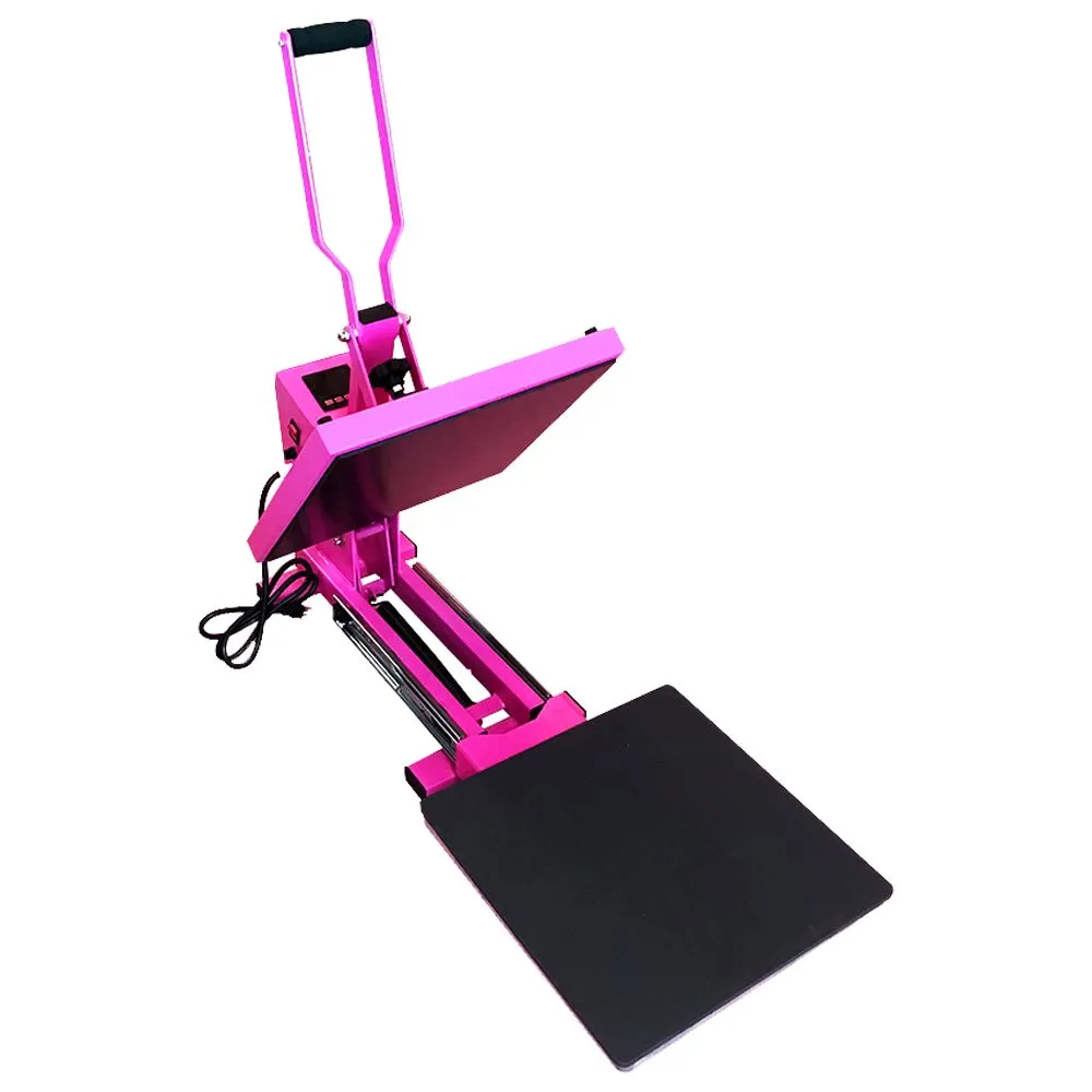 Silhouette White Cameo 4 w/ 15" x 15" Pink Slide Out Heat Press Bundle