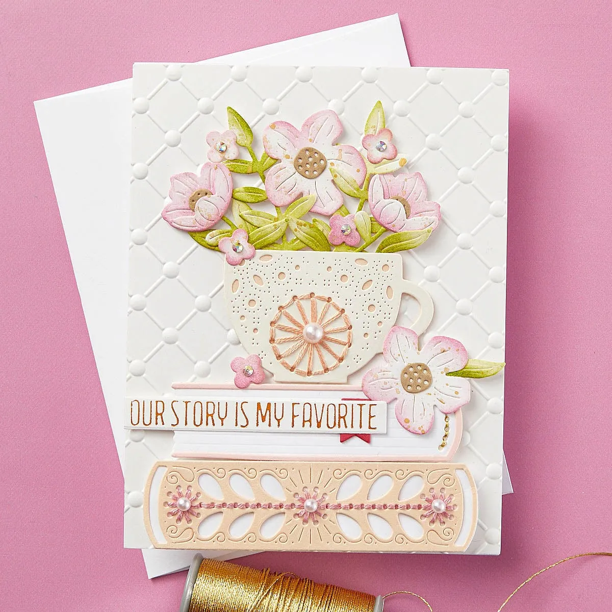 Stitched Read & Sip - Stitching Die of the Month