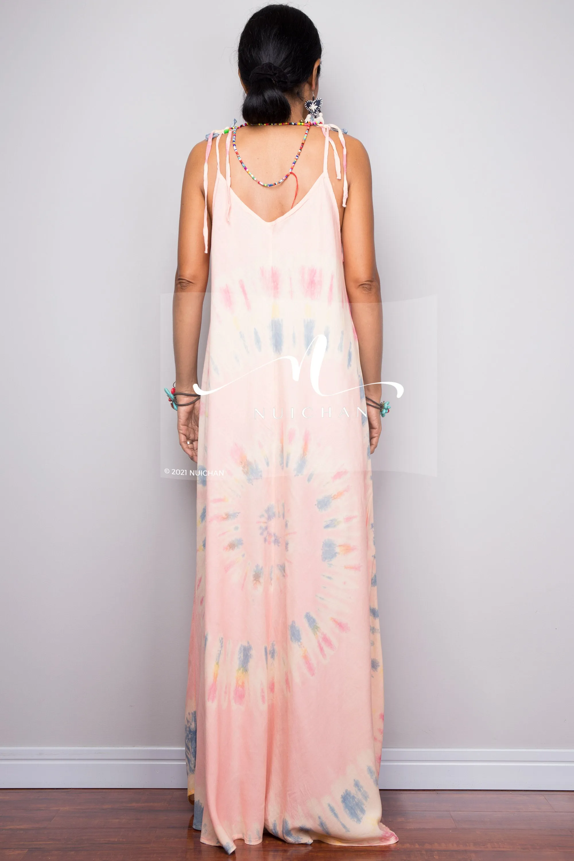 Tie dye strap dress