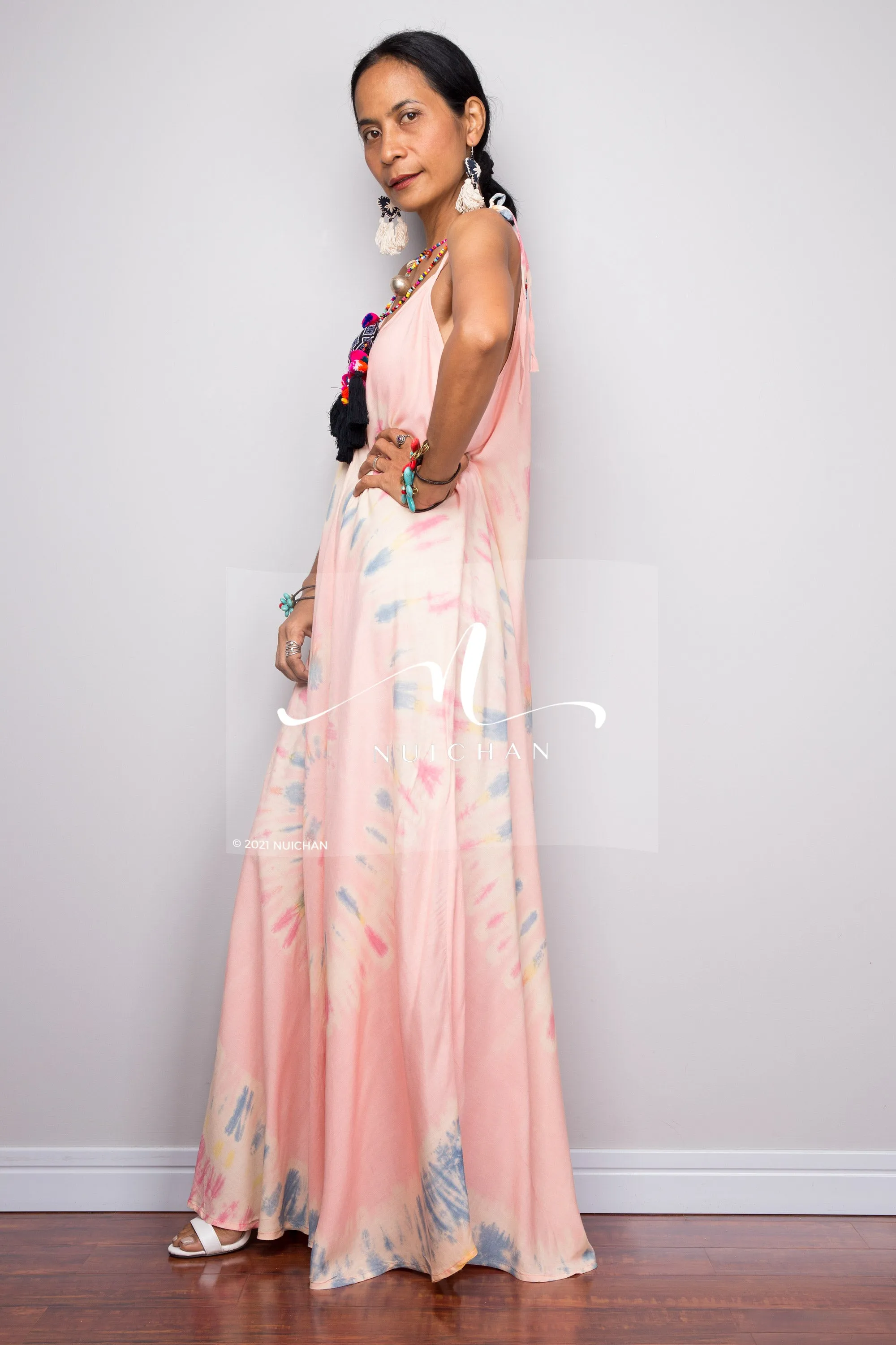 Tie dye strap dress