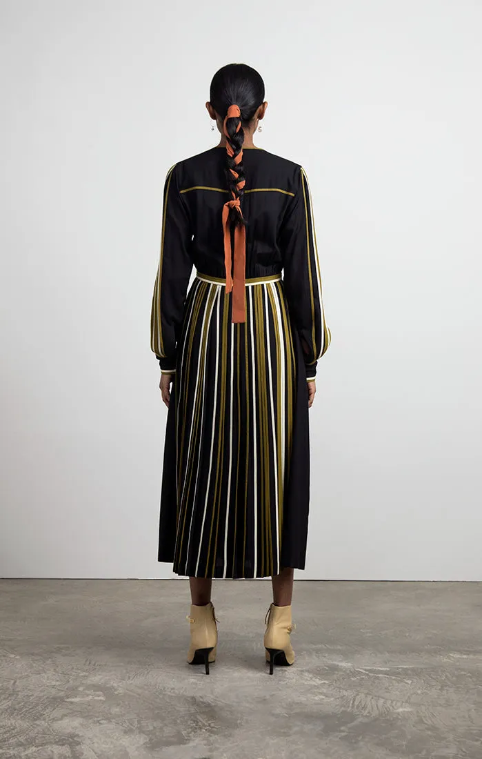 V Neck Multi Binding Dress