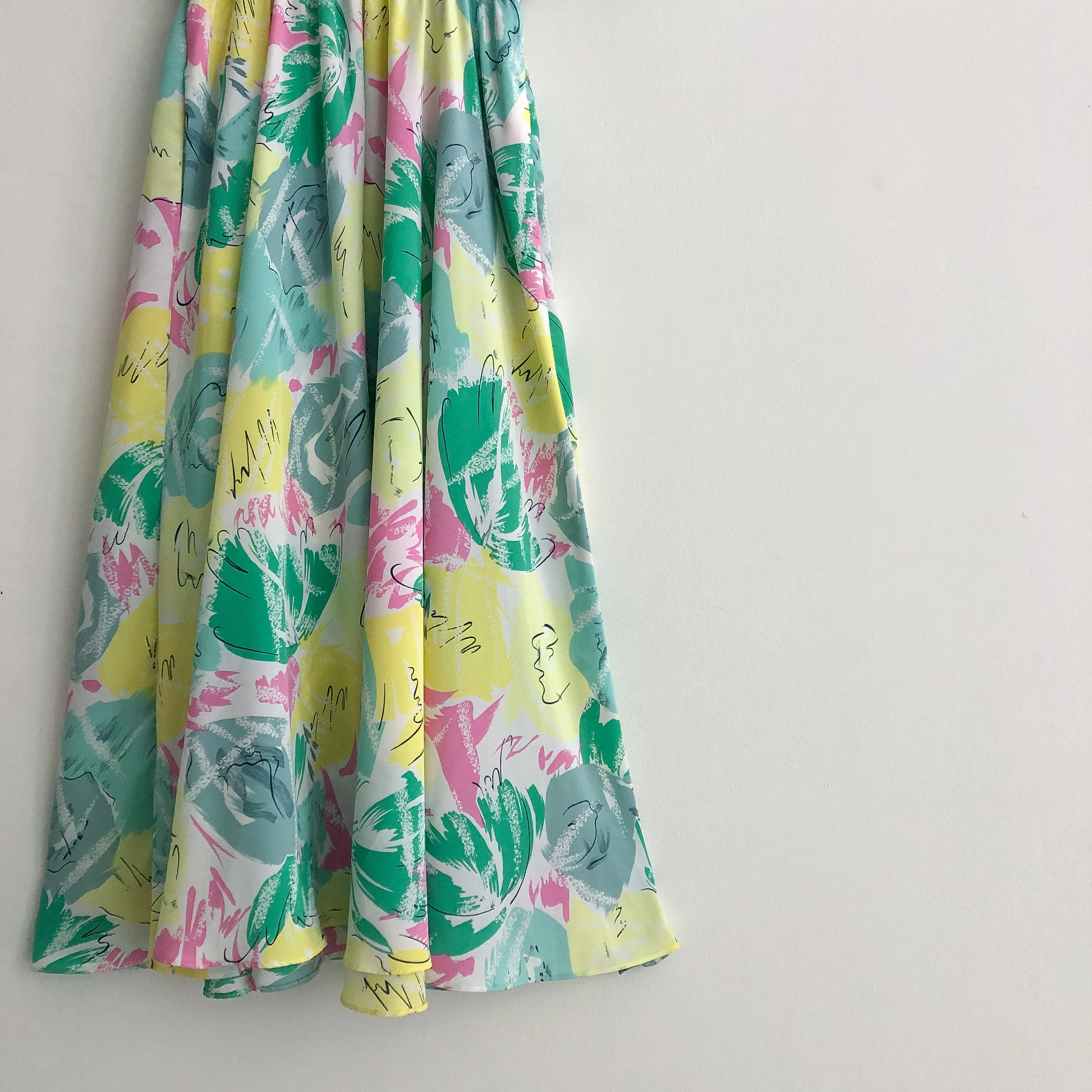 Vintage 80s Pastel Maxi Dress