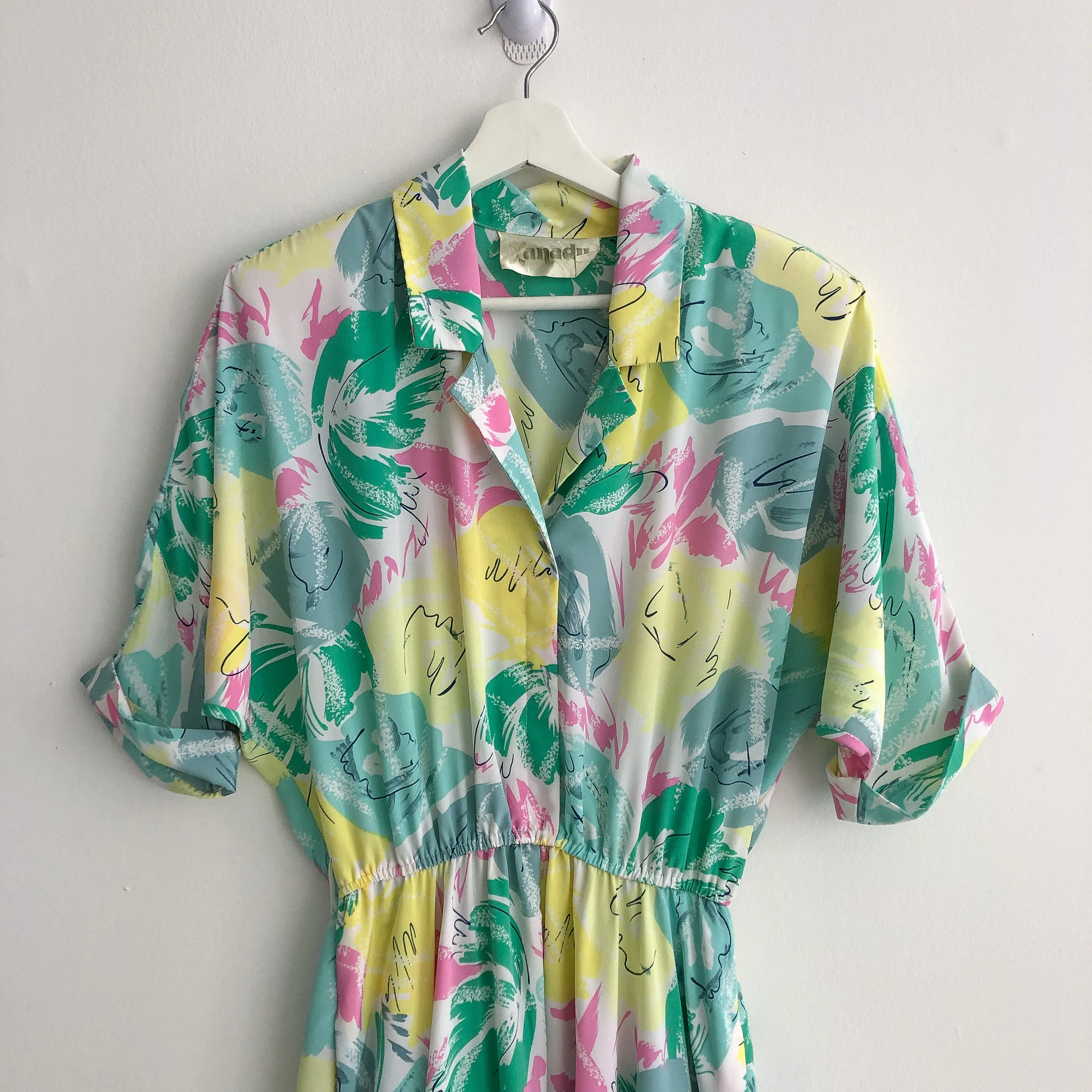 Vintage 80s Pastel Maxi Dress