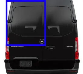 VWD DRIVER REAR CARGO DOOR SOLID GLASS WINDOW SPRINTER VAN 19-24